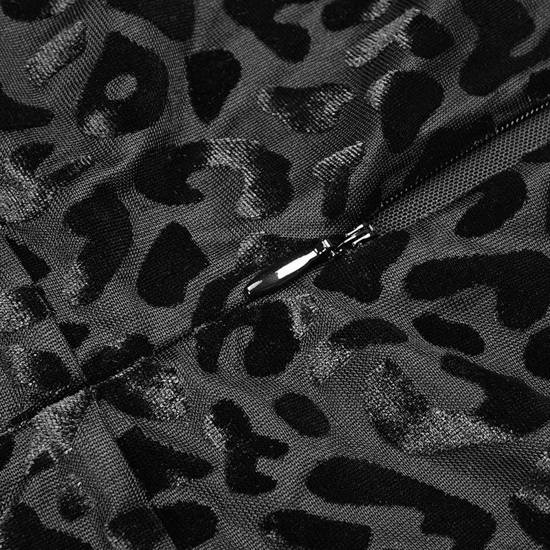 Leopard Long Sleeve Gloves Dress
