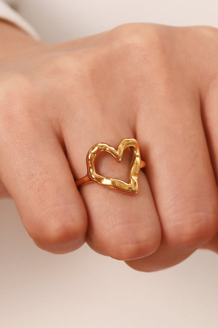 Gold Plated Heart-Shaped Ring