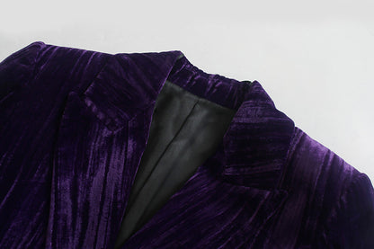 Purple Velvet Dress Coat