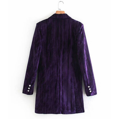 Purple Velvet Dress Coat