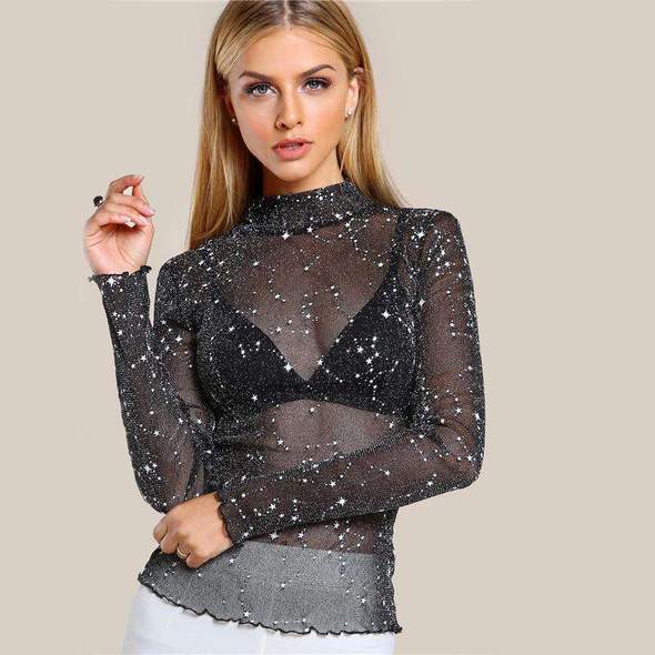 Mesh Sparkle Top