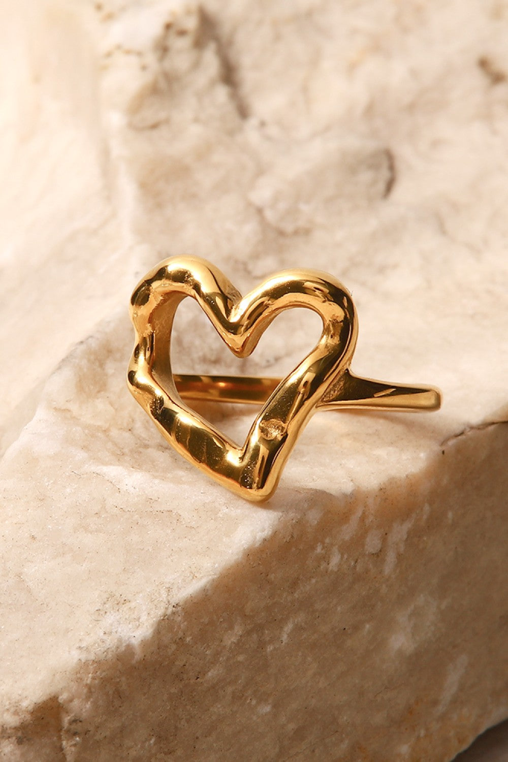 Gold Plated Heart-Shaped Ring