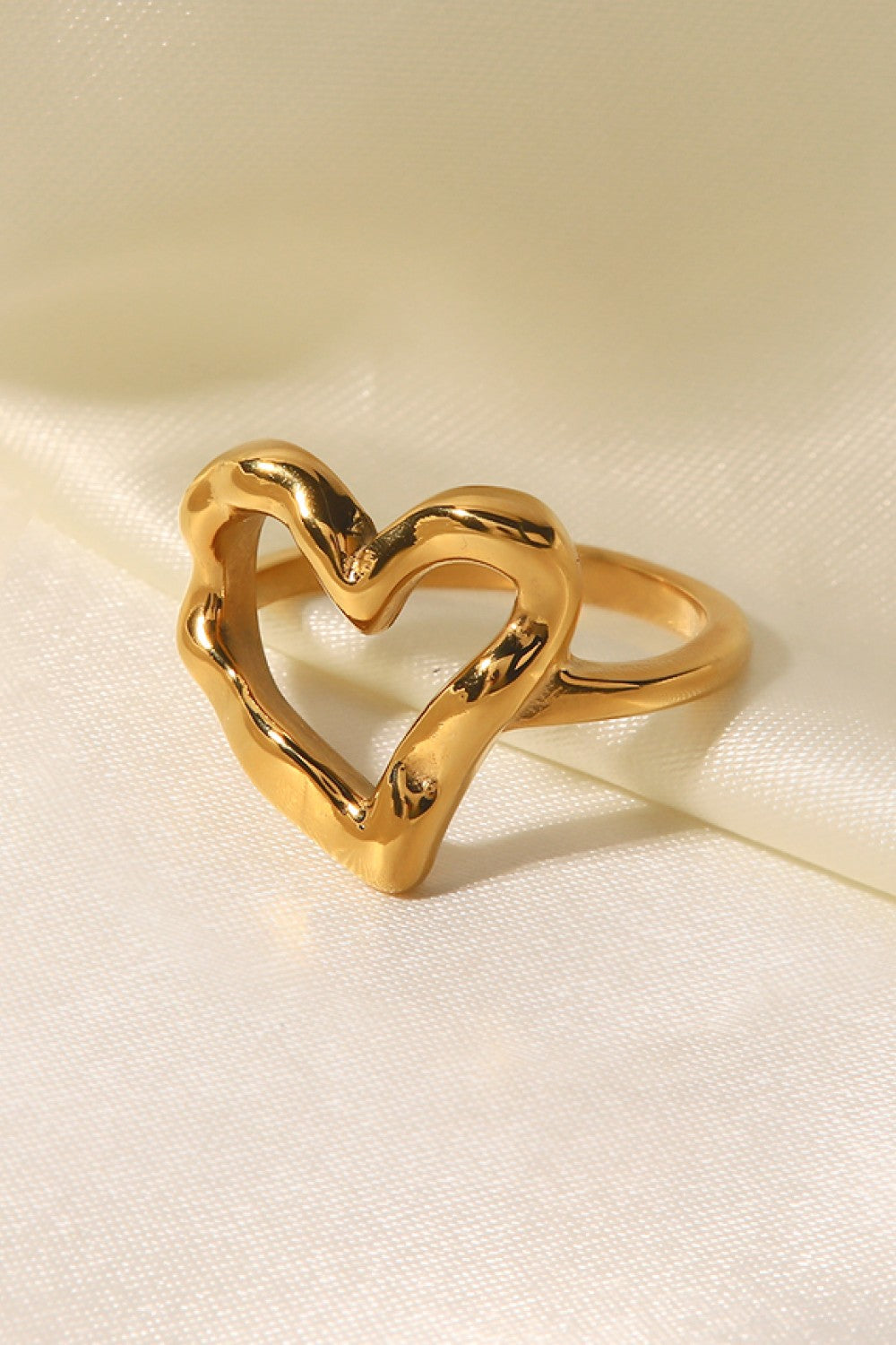 Gold Plated Heart-Shaped Ring