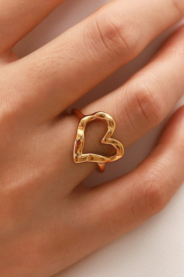 Gold Plated Heart-Shaped Ring