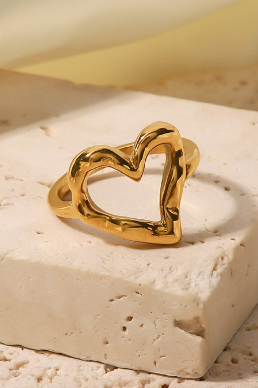 Gold Plated Heart-Shaped Ring