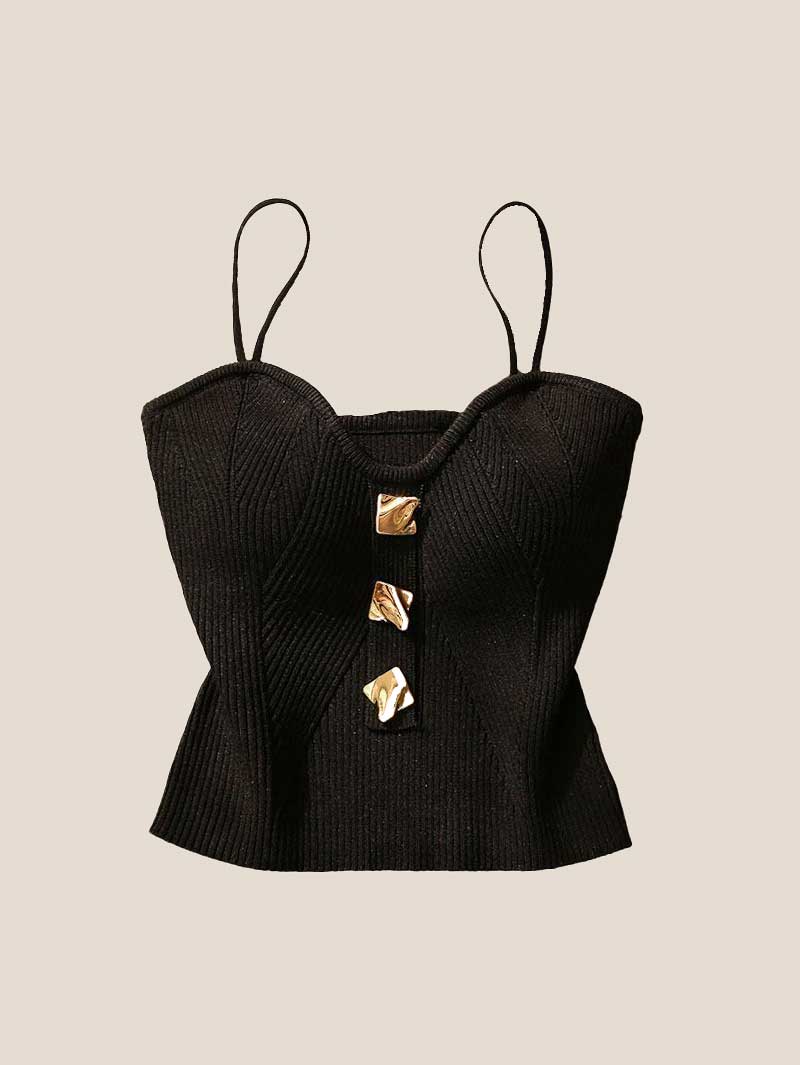 Gold Buttons Slim Top